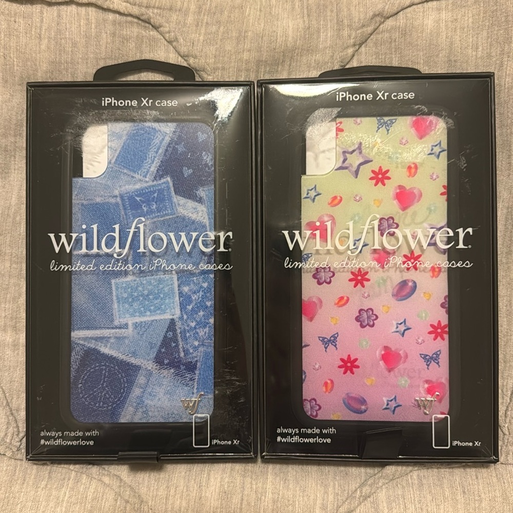 Wildflower iPhone XR Phone Case in Vintage Denim and Jewels Print